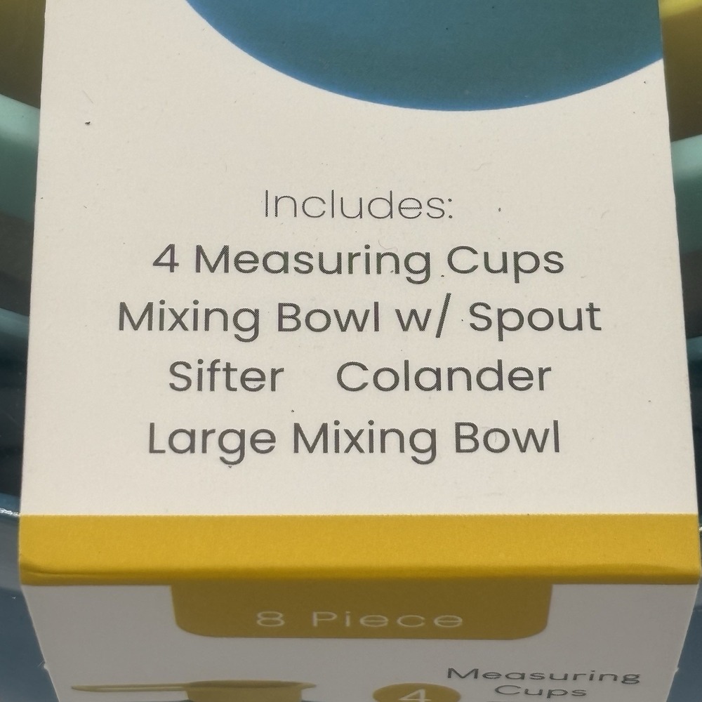 Home Collection Nestable 4 Measuring Cups Mixing Bowls Sifter Colander Prep Set - Picture 4 of 10
